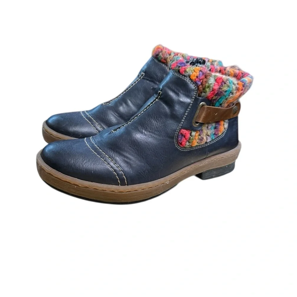Rieker Felicitas 84 boots in the Navy Ozean/Mogano/Mult  Size 39 / Women’s 8
